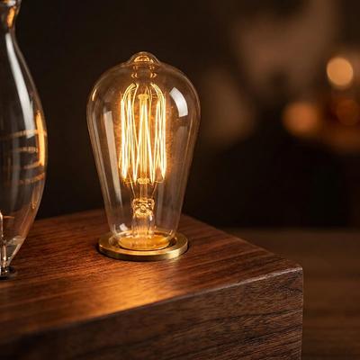 Detail: warm Edison filament glow